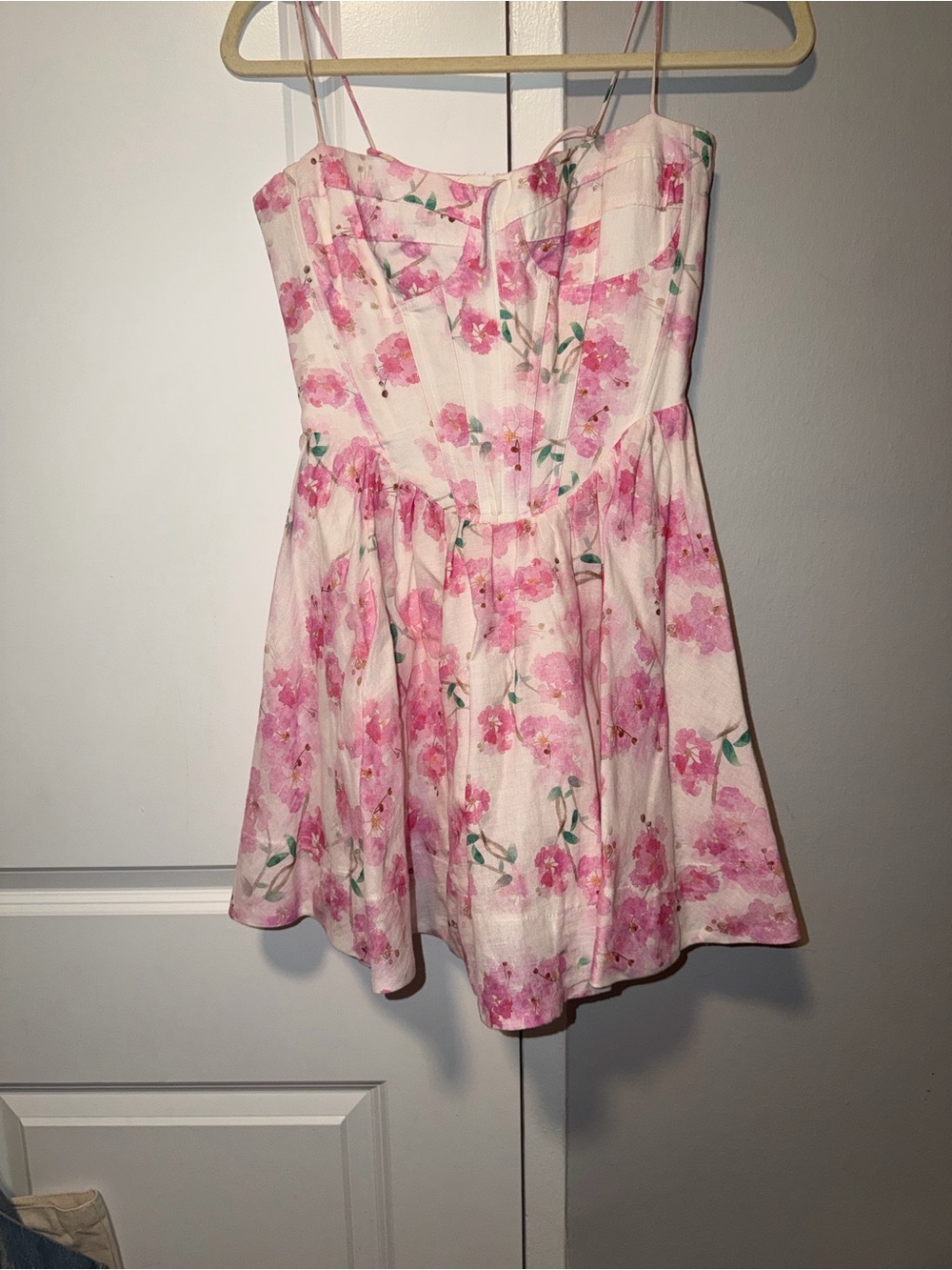 BARDOT Pink Floral Fit-and-Flare Sundress